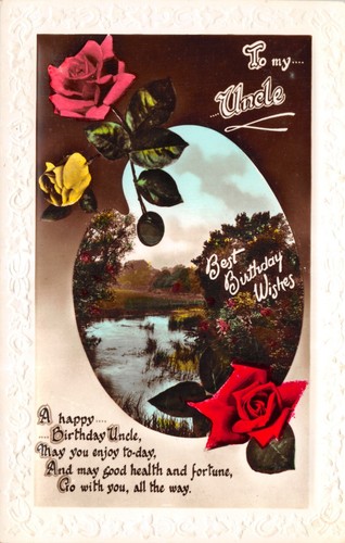 Greetings postcard uncle - to,